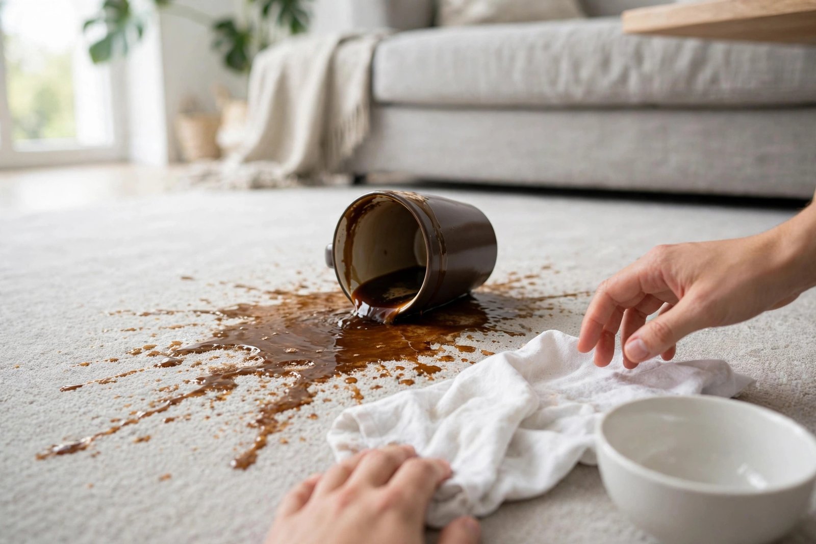 coffee stain on carpet